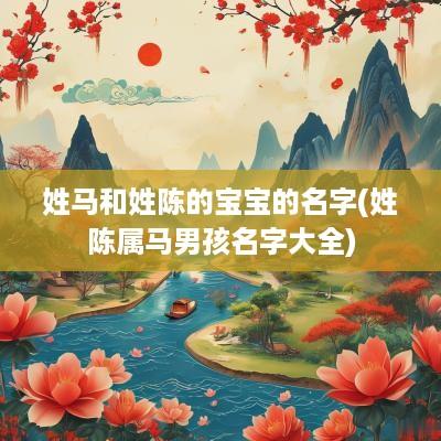 姓马和姓陈的宝宝的名字(姓陈属马男孩名字大全)