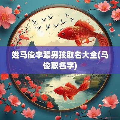 姓马俊字辈男孩取名大全(马俊取名字)