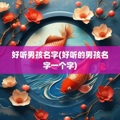 好听男孩名字(好听的男孩名字一个字)