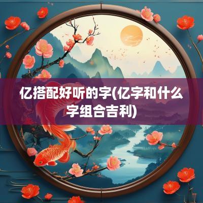 亿搭配好听的字(亿字和什么字组合吉利)