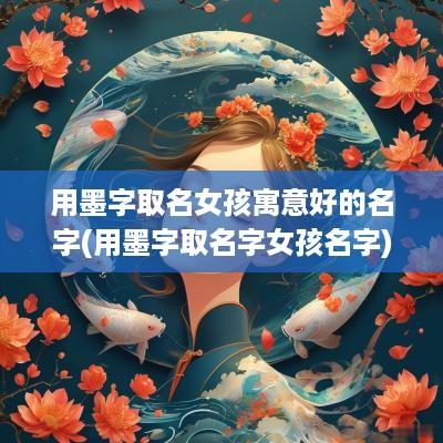用墨字取名女孩寓意好的名字(用墨字取名字女孩名字)