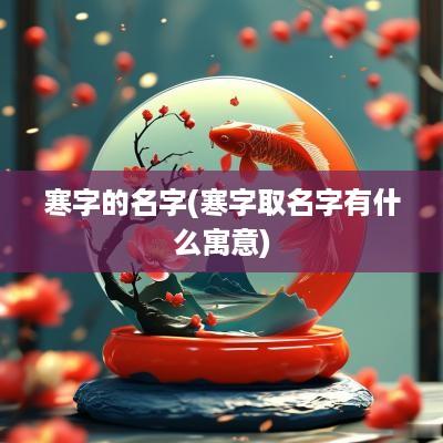 寒字的名字(寒字取名字有什么寓意)