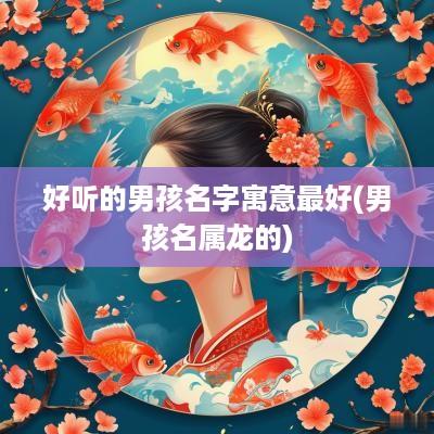 好听的男孩名字寓意最好(男孩名属龙的)