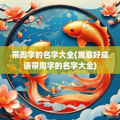 带周字的名字大全(寓意好成语带周字的名字大全)