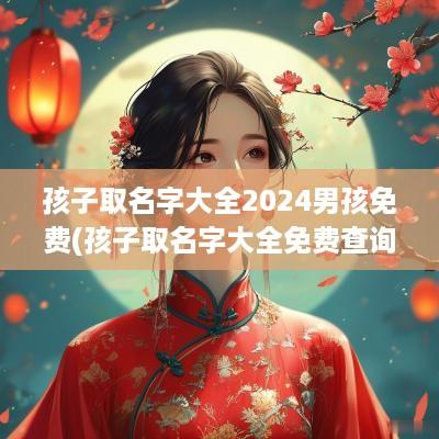 孩子取名字大全2025男孩免费(孩子取名字大全免费查询)