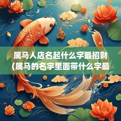 属马人店名起什么字最招财(属马的名字里面带什么字最好)