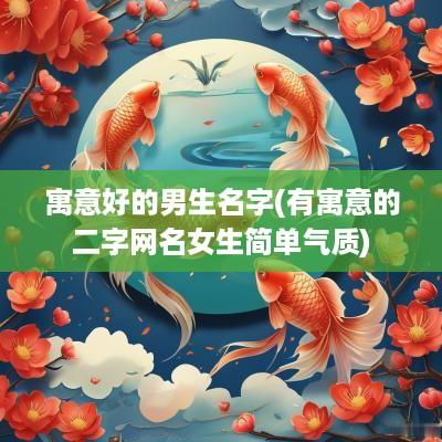 寓意好的男生名字(有寓意的二字网名女生简单气质)