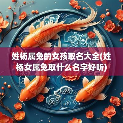 姓杨属兔的女孩取名大全(姓杨女属兔取什么名字好听)