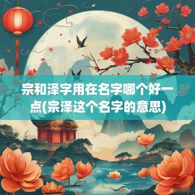 宗和泽字用在名字哪个好一点(宗泽这个名字的意思)