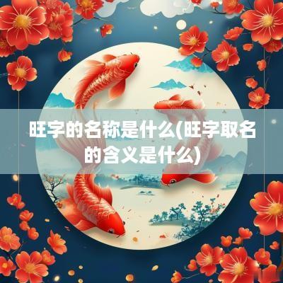 旺字的名称是什么(旺字取名的含义是什么)