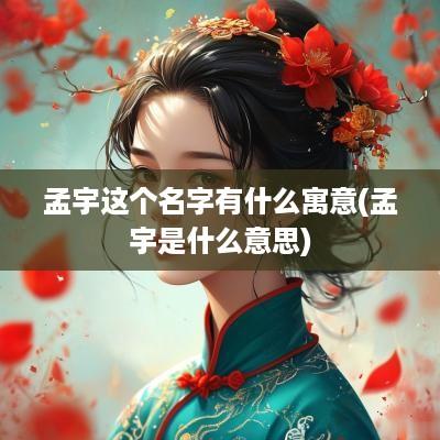 孟宇这个名字有什么寓意(孟宇是什么意思)