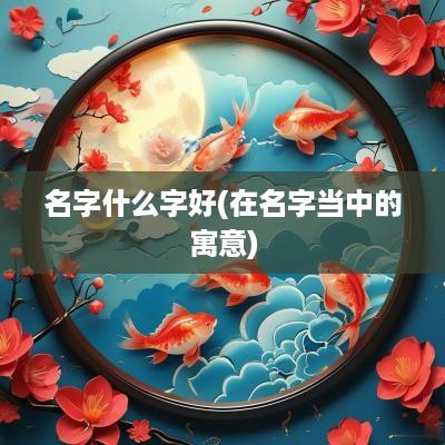 名字什么字好(在名字当中的寓意)