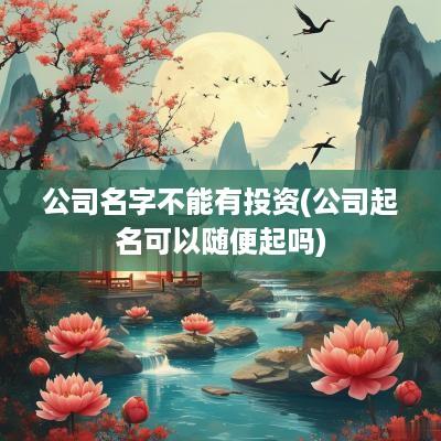 公司名字不能有投资(公司起名可以随便起吗)