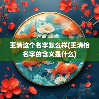 王清这个名字怎么样(王清怡名字的含义是什么)