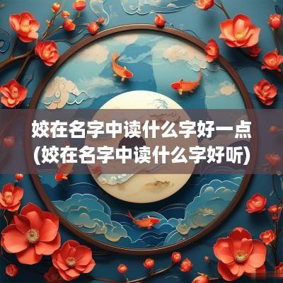 姣在名字中读什么字好一点(姣在名字中读什么字好听)
