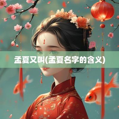 孟夏又叫(孟夏名字的含义)