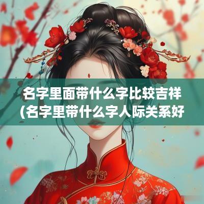 名字里面带什么字比较吉祥(名字里带什么字人际关系好一点)