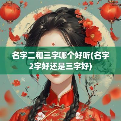 名字二和三字哪个好听(名字2字好还是三字好)