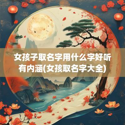 女孩子取名字用什么字好听有内涵(女孩取名字大全)