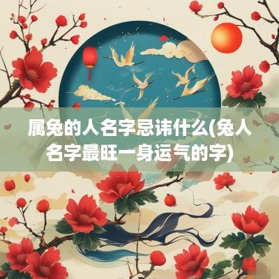 属兔的人名字忌讳什么(兔人名字最旺一身运气的字)