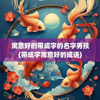 寓意好的带成字的名字男孩(带成字寓意好的成语)