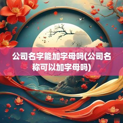 公司名字能加字母吗(公司名称可以加字母吗)