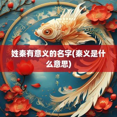 姓秦有意义的名字(秦义是什么意思)