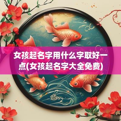 女孩起名字用什么字取好一点(女孩起名字大全免费)