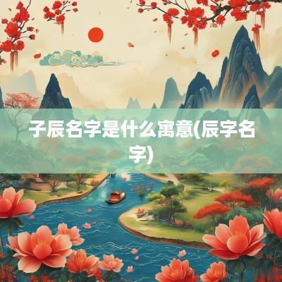 子辰名字是什么寓意(辰字名字)