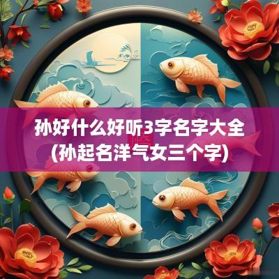 孙好什么好听3字名字大全(孙起名洋气女三个字)