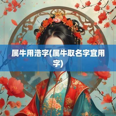 属牛用浩字(属牛取名字宜用字)