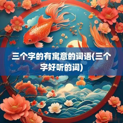 三个字的有寓意的词语(三个字好听的词)