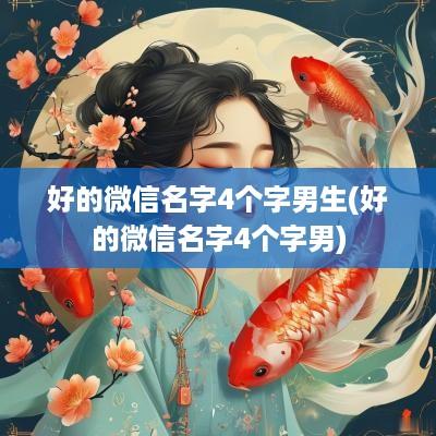 好的微信名字4个字男生(好的微信名字4个字男)