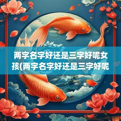 两字名字好还是三字好呢女孩(两字名字好还是三字好呢女生)