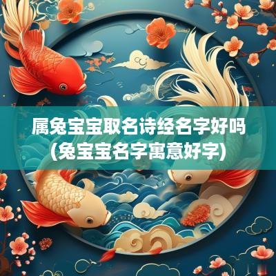属兔宝宝取名诗经名字好吗(兔宝宝名字寓意好字)