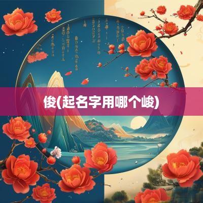 俊(起名字用哪个峻)