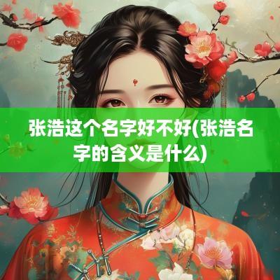 张浩这个名字好不好(张浩名字的含义是什么)