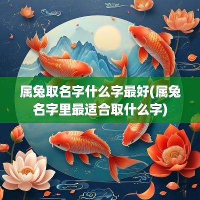 属兔取名字什么字最好(属兔名字里最适合取什么字)