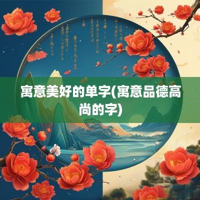 寓意美好的单字(寓意品德高尚的字)