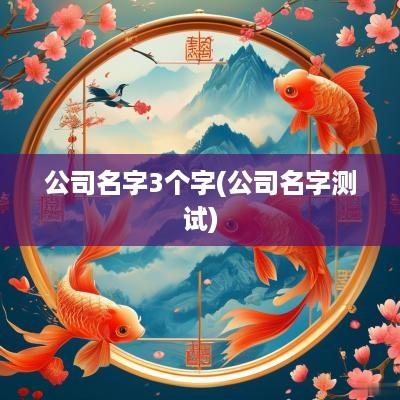 公司名字3个字(公司名字测试)