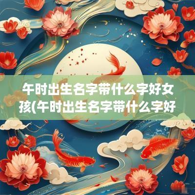 午时出生名字带什么字好女孩(午时出生名字带什么字好男孩)