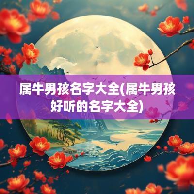 属牛男孩名字大全(属牛男孩好听的名字大全)