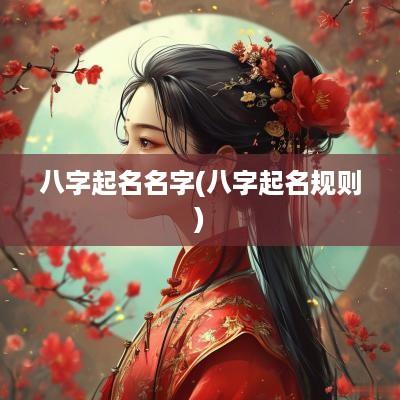 八字起名名字(八字起名规则)