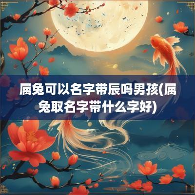 属兔可以名字带辰吗男孩(属兔取名字带什么字好)