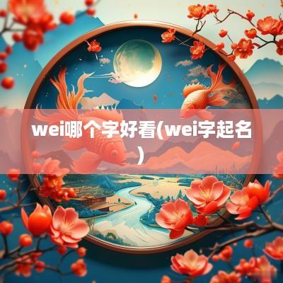 wei哪个字好看(wei字起名)