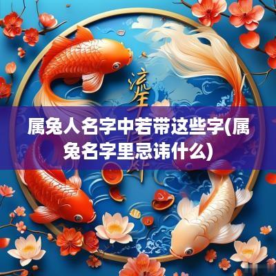 属兔人名字中若带这些字(属兔名字里忌讳什么)