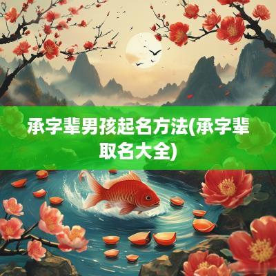 承字辈男孩起名方法(承字辈取名大全)