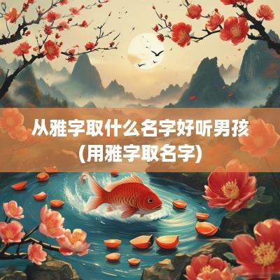 从雅字取什么名字好听男孩(用雅字取名字)