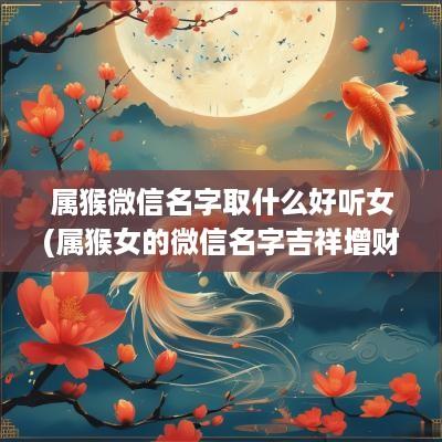 属猴微信名字取什么好听女(属猴女的微信名字吉祥增财有)
