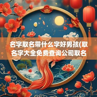 名字取名带什么字好男孩(取名字大全免费查询公司取名)